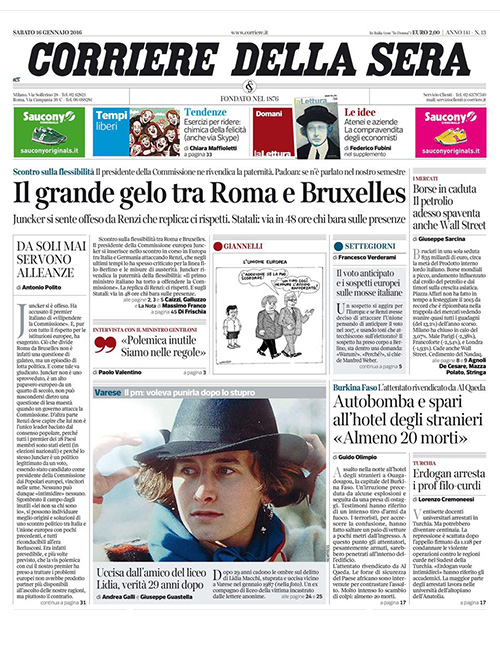 Diana Da Ros su corriere della sera 2014 